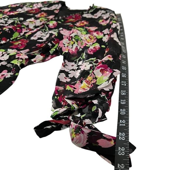 *EQUIPMENT* Large New w Tags Women's Semi Sheer Long Sleeve Button-Down Floral D - Picture 10 of 16